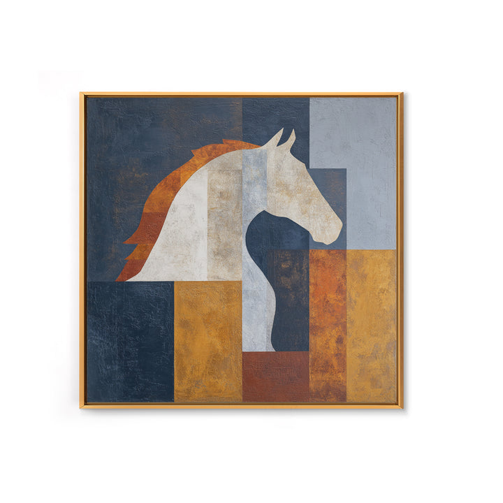 Minimal Horse Contour Framed Canvas Print, Minimalist Art, Modern Wall Art, Living Room Decor, Abstract Art, Minimal, MIN-1x1-66