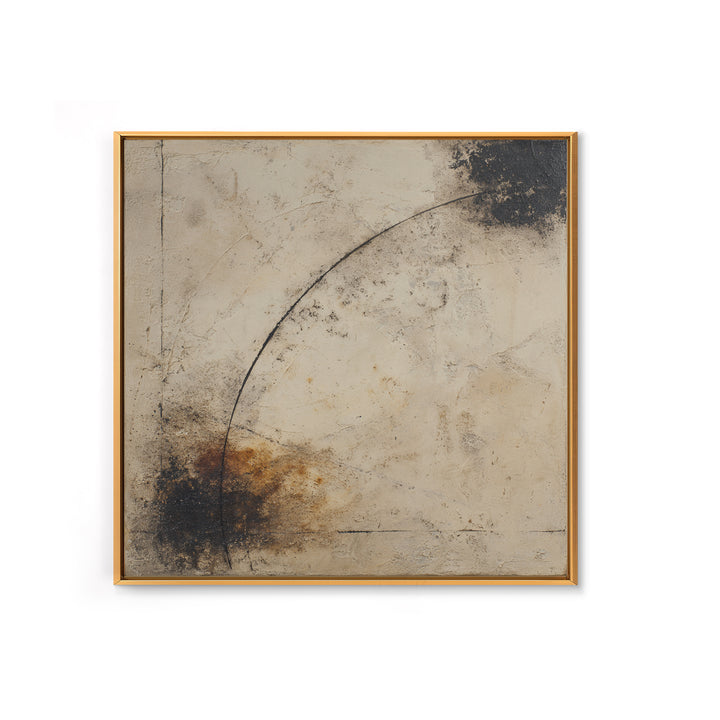 Small Black Bird Crossing White Space Framed Canvas Print, Minimalist Art, Boho Decor, Living Room Decor, Oil Painting, Minimal, MIN-1x1-79