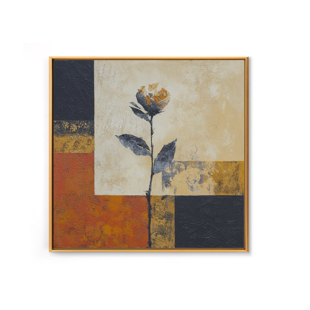 Single Flower Stem Framed Canvas Print, Minimalist Art, Modern Wall Art, Living Room Decor, Fine Art, Minimal, MIN-1x1-84