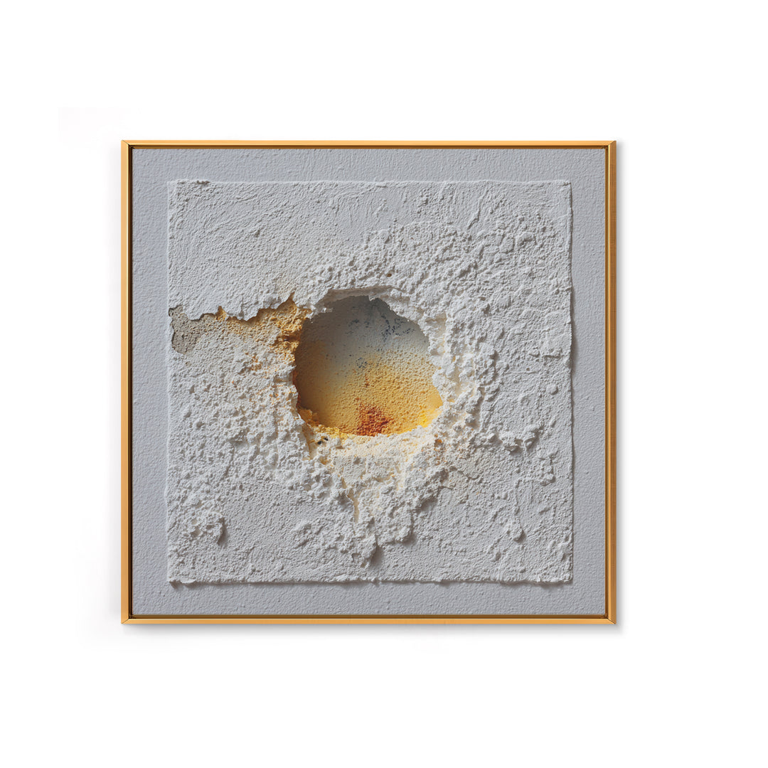 White on White Plaster Texture Study Framed Canvas Print, Minimalist Art, Minimalist Decor, Living Room Decor, Minimal, MIN-1x1-88