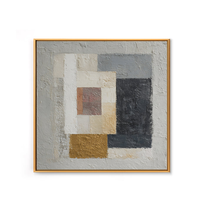 Calm Rectangle Composition Framed Canvas Print, Minimalist Art, Digital Prints, Living Room Decor, Fine Art, Minimal, MIN-1x1-96
