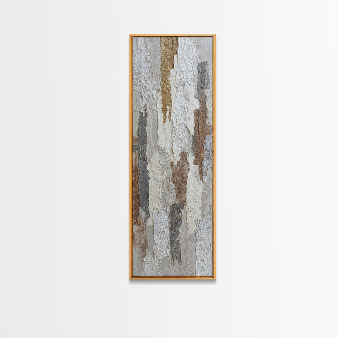 White on White Plaster Texture Study Canvas Print, Minimalist Art, Abstract Painting, Living Room Decor, Fine Art, Minimal, MIN-1x3-100