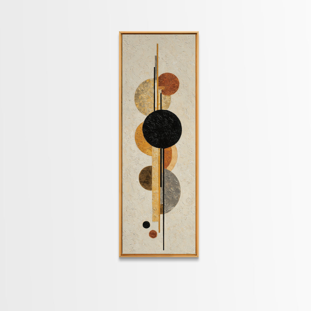 Single Black Circle on Warm Ivory Ground Canvas Print, Minimalist Art, Minimalist Decor, Living Room Decor, Fine Art, Minimal, MIN-1x3-13