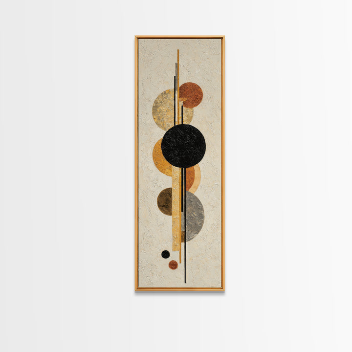 Single Black Circle on Warm Ivory Ground Canvas Print, Minimalist Art, Minimalist Decor, Living Room Decor, Fine Art, Minimal, MIN-1x3-13