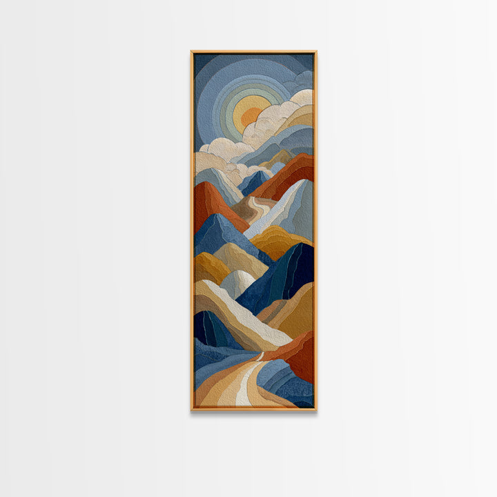 Thin Line Mountain Canvas Print, Minimalist Art, Gallery Decor, Living Room Decor, Fine Art, Minimal, Wall Art, Home Decor, MIN-1x3-14