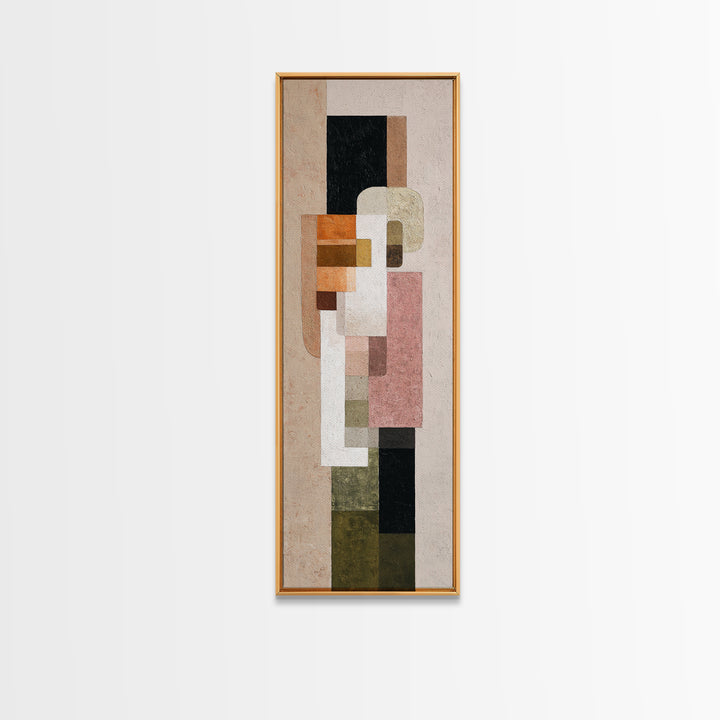 Calm Rectangle Composition Framed Canvas Print, Minimalist Art, Digital Prints, Living Room Decor, Fine Art, Minimal, MIN-1x3-36