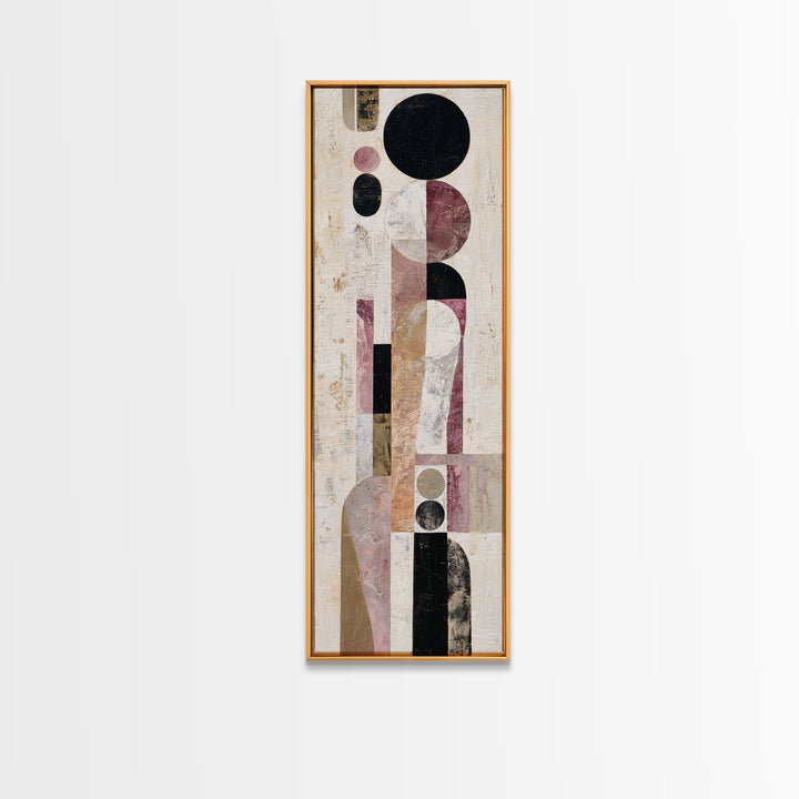 Single Black Circle on Warm Ivory Ground Canvas Print, Minimalist Art, Minimalist Decor, Living Room Decor, Fine Art, Minimal, MIN-1x3-37
