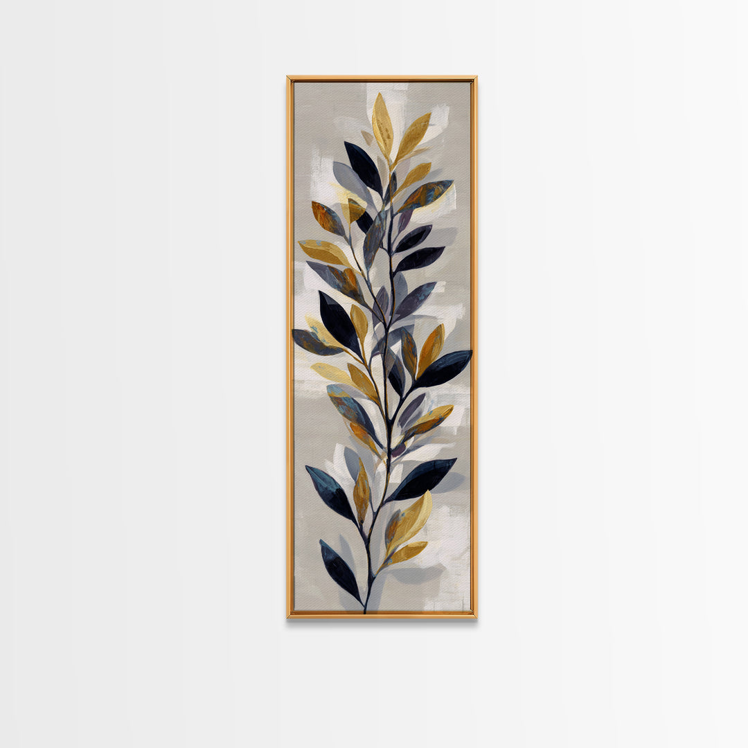 Minimal Branch Silhouette Canvas Print, Minimalist Art, Black Art, Living Room Decor, Oil Painting, Minimal, MIN-1x3-39