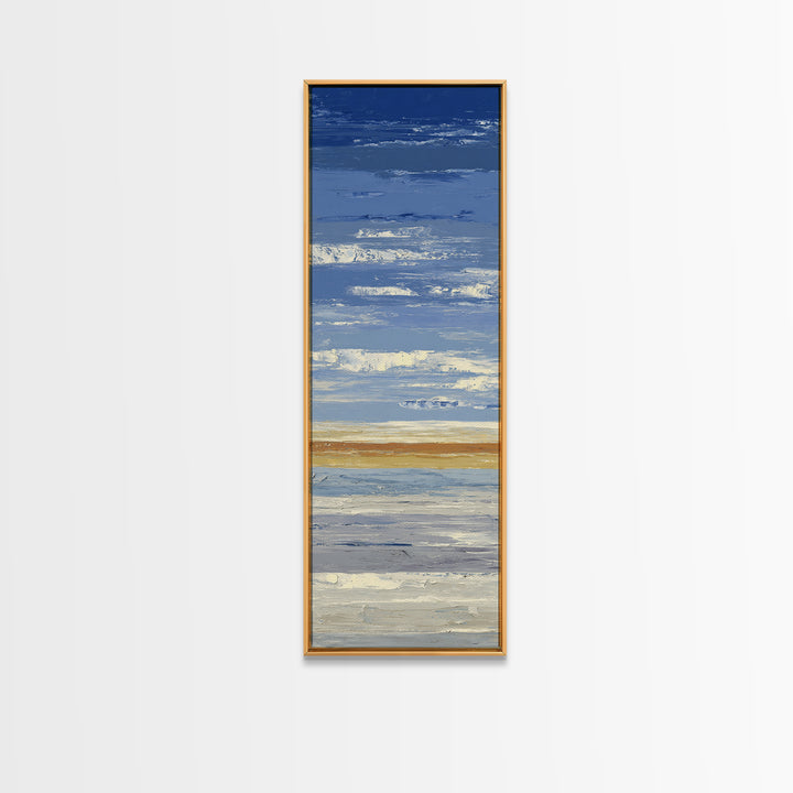 Simple Blue Horizon Canvas Print, Minimalist Art, Neutral Decor, Living Room Decor, Oil Painting, Minimal, Home Decor, MIN-1x3-42