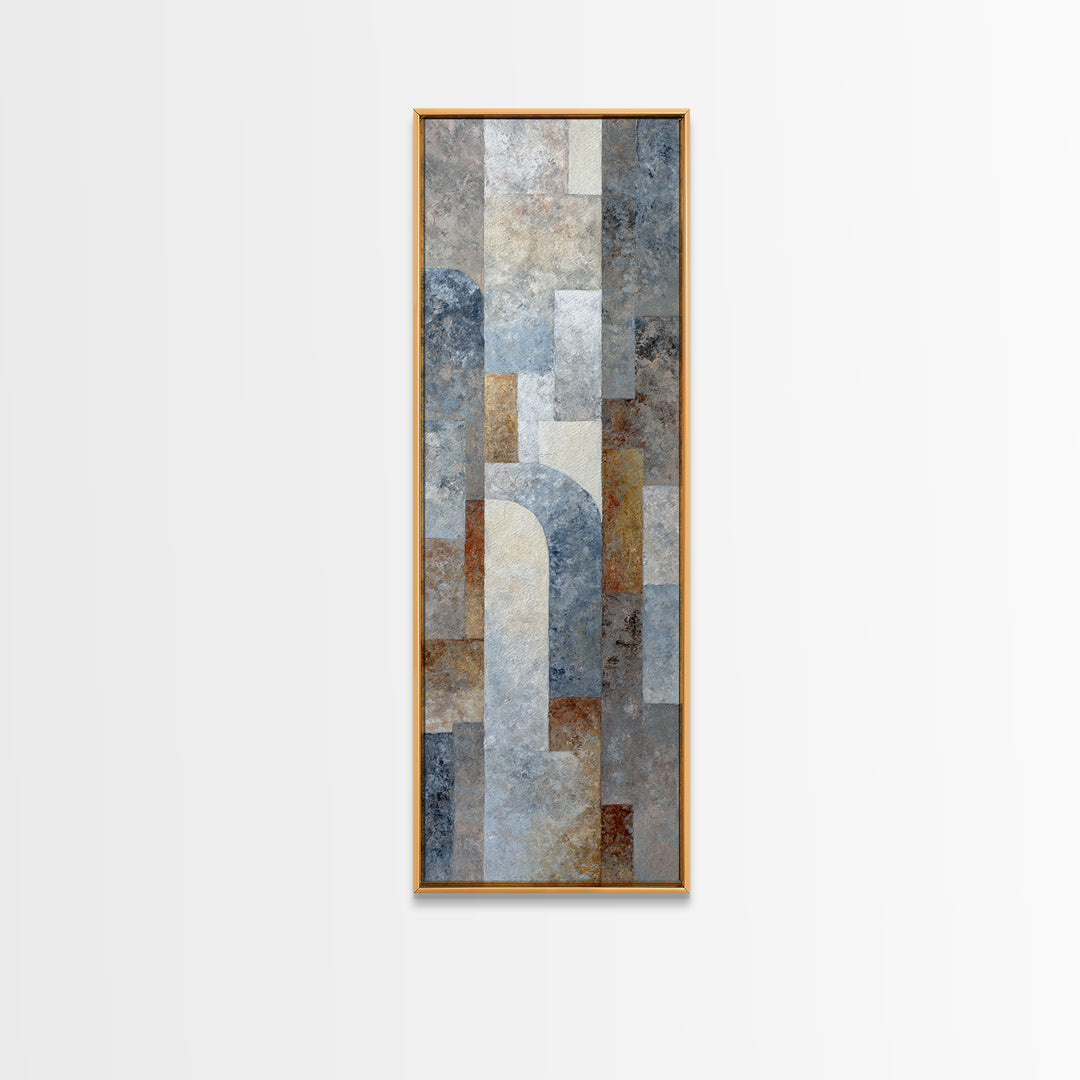 Minimal Moon over a Pale Ocean Framed Canvas Print, Minimalist Art, Wall Art, Living Room Decor, Fine Art, Minimal, MIN-1x3-45