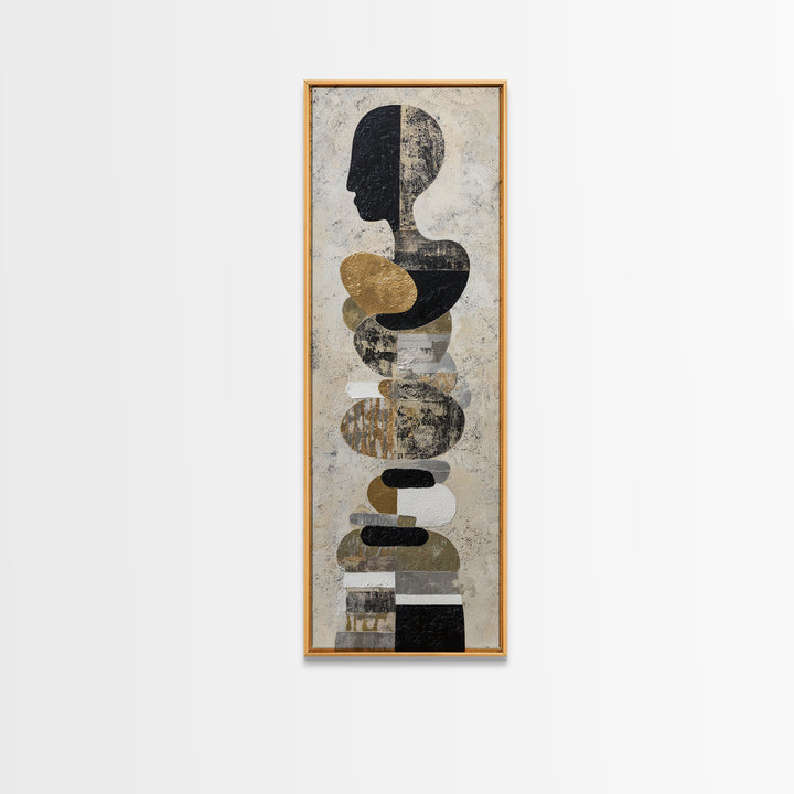 Single Gold Line Curve on Charcoal Canvas Print, Minimalist Art, Fine Art Print, Living Room Decor, Abstract Art, Minimal, MIN-1x3-5