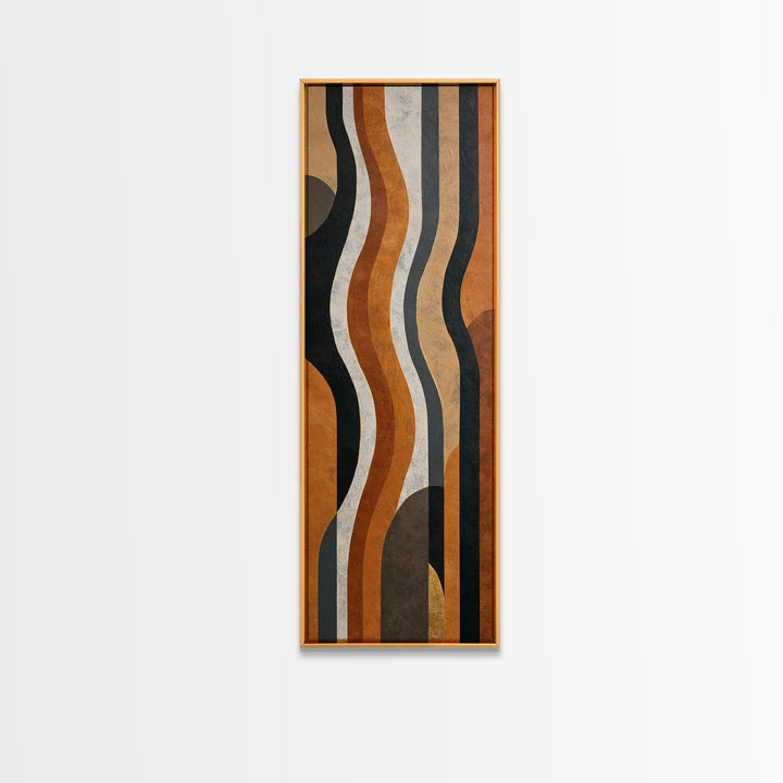 Single Gold Line Curve on Charcoal Framed Canvas Print, Minimalist Art, Living Room Decor, Abstract Art, Minimal, MIN-1x3-53