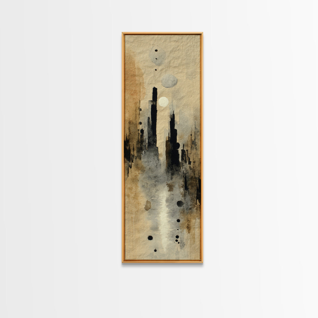 Simple Blue Horizon Framed Canvas Print, Minimalist Art, Luxury Decor, Living Room Decor, Fine Art, Minimal, Art Prints, MIN-1x3-66