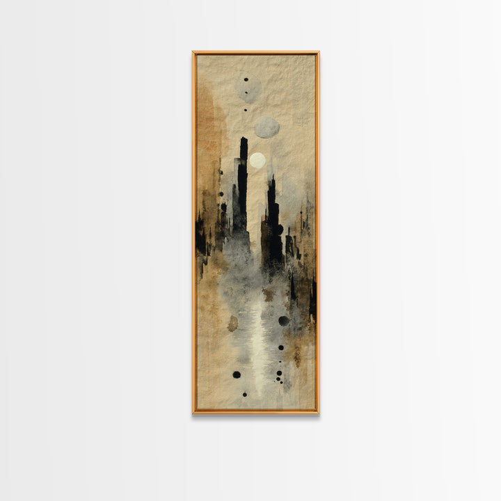 Simple Blue Horizon Framed Canvas Print, Minimalist Art, Luxury Decor, Living Room Decor, Fine Art, Minimal, Art Prints, MIN-1x3-66