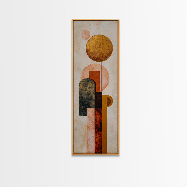 Minimal Moon over a Pale Ocean Framed Canvas Print, Minimalist Art, Wall Art, Living Room Decor, Fine Art, Minimal, MIN-1x3-69