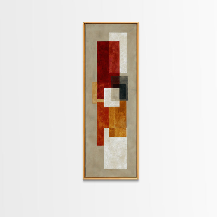 One Red Square Balanced Framed Canvas Print, Minimalist Art, Modern Decor, Living Room Decor, Fine Art, Minimal, Poster, MIN-1x3-70