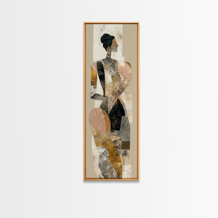 Single Gold Line Curve on Charcoal Canvas Print, Minimalist Art, Poster, Living Room Decor, Minimal, Boho, Canvas Tote Bag, MIN-1x3-77