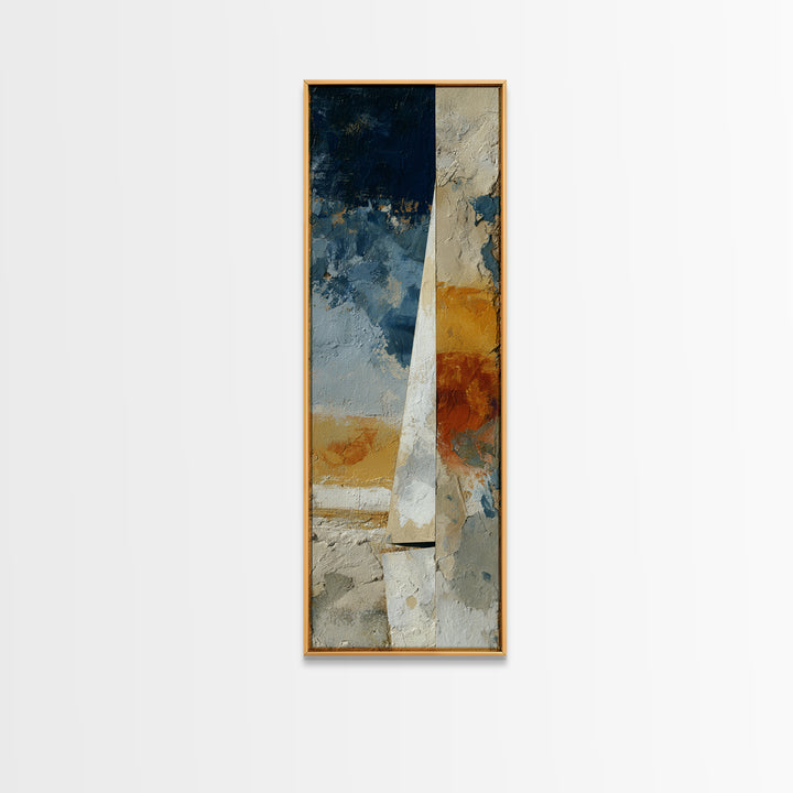 Tiny Sailboat under Open Sky Canvas Print, Minimalist Art, Textured Painting, Living Room Decor, Fine Art, Minimal, MIN-1x3-98