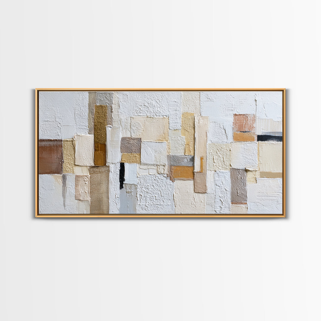White on White Plaster Texture Study Framed Canvas Print, Minimalist Art, Room Decor, Living Room Decor, Fine Art, Minimal, MIN-2x1-12
