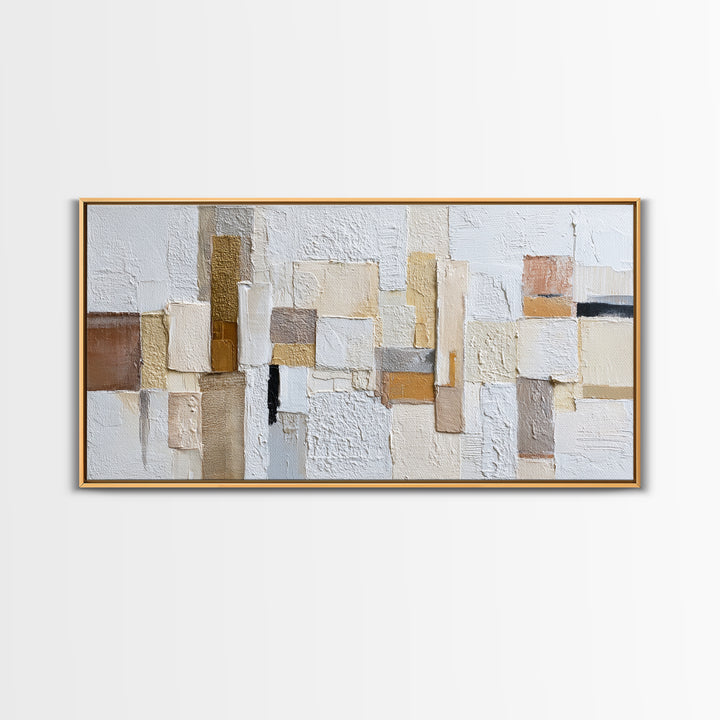 White on White Plaster Texture Study Framed Canvas Print, Minimalist Art, Room Decor, Living Room Decor, Fine Art, Minimal, MIN-2x1-12