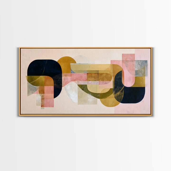 Minimal Abstract Wave Line Framed Canvas Print, Minimalist Art, Wall Decor, Living Room Decor, Abstract Art, Minimal, MIN-2x1-33