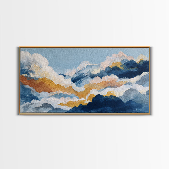 Small Cloud Study Canvas Print, Minimalist Art, Digital Prints, Living Room Decor, Minimal, Printable Art, Abstract Wall Art, MIN-2x1-41