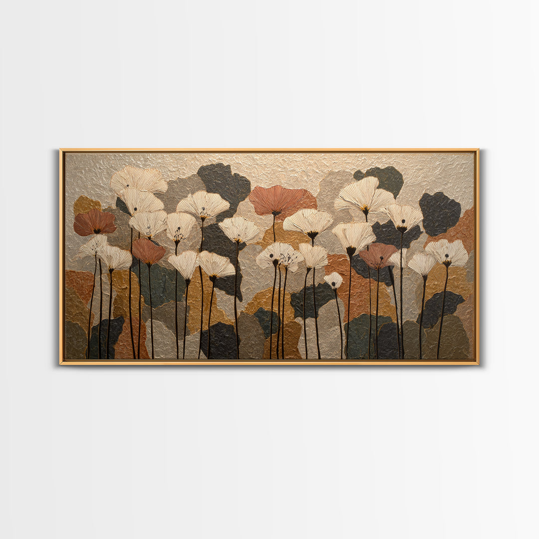 Single Flower Stem Framed Canvas Print, Minimalist Art, Digital Prints, Living Room Decor, Fine Art, Minimal, Printable Art, MIN-2x1-56