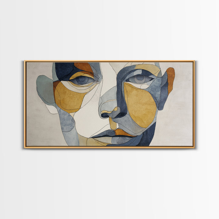 Single Continuous Line Female Face Canvas Print, Minimalist Art, Movie Poster, Living Room Decor, Minimal, Modern Wall Art, MIN-2x1-73