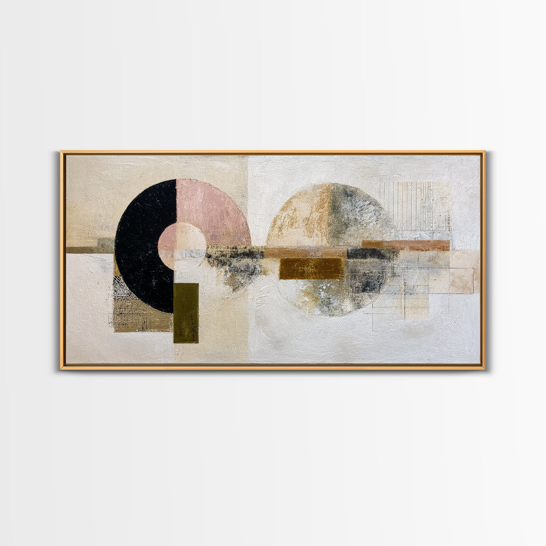 Minimal Moon over a Pale Ocean Canvas Print, Minimalist Art, Boho, Living Room Decor, Fine Art, Minimal, Abstract Painting, MIN-2x1-77