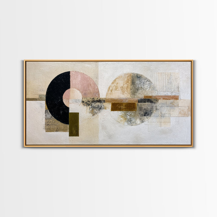 Minimal Moon over a Pale Ocean Canvas Print, Minimalist Art, Boho, Living Room Decor, Fine Art, Minimal, Abstract Painting, MIN-2x1-77