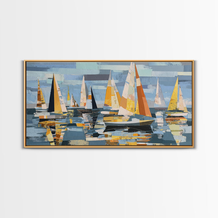 Tiny Sailboat under Open Sky Canvas Print, Minimalist Art, Minimalist, Living Room Decor, Fine Art, Minimal, Black Art, MIN-2x1-82