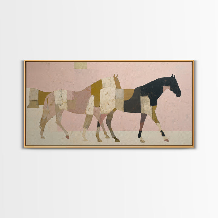 Minimal Horse Contour Framed Canvas Print, Minimalist Art, Digital Prints, Living Room Decor, Fine Art, Minimal, Printable Art, MIN-2x1-86