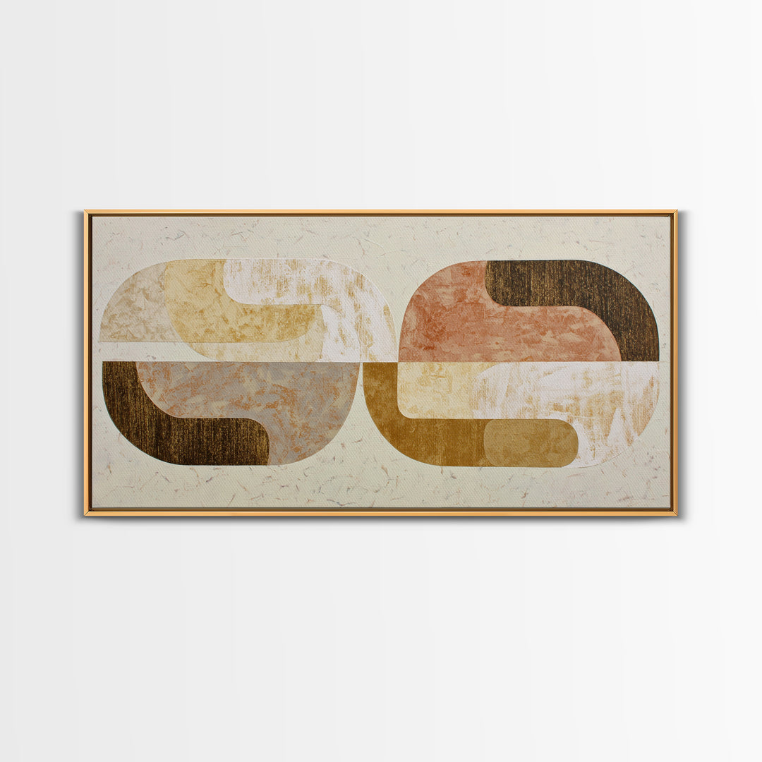 Two Overlapping Organic Shapes Framed Canvas Print, Minimalist Art, Unique Wall Art, Living Room Decor, Abstract Art, Minimal, MIN-2x1-87