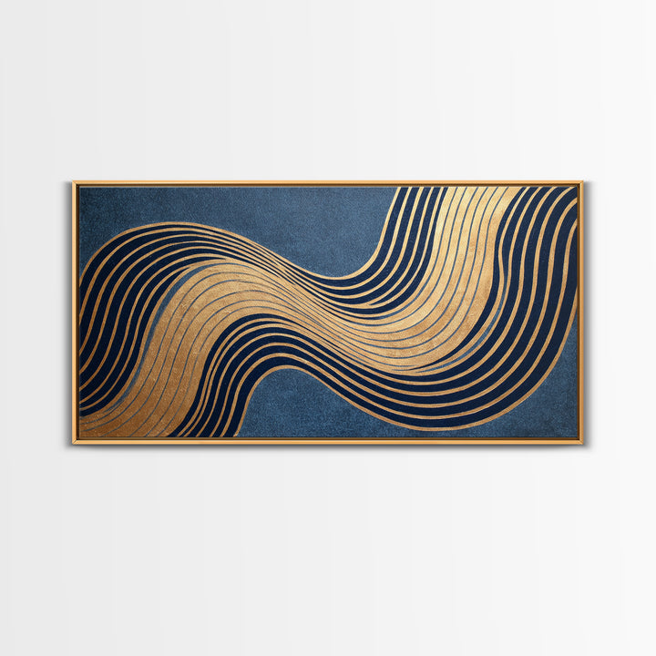 Minimal Abstract Wave Line Framed Canvas Print, Minimalist Art, Wall Decor, Living Room Decor, Abstract Art, Minimal, MIN-2x1-9