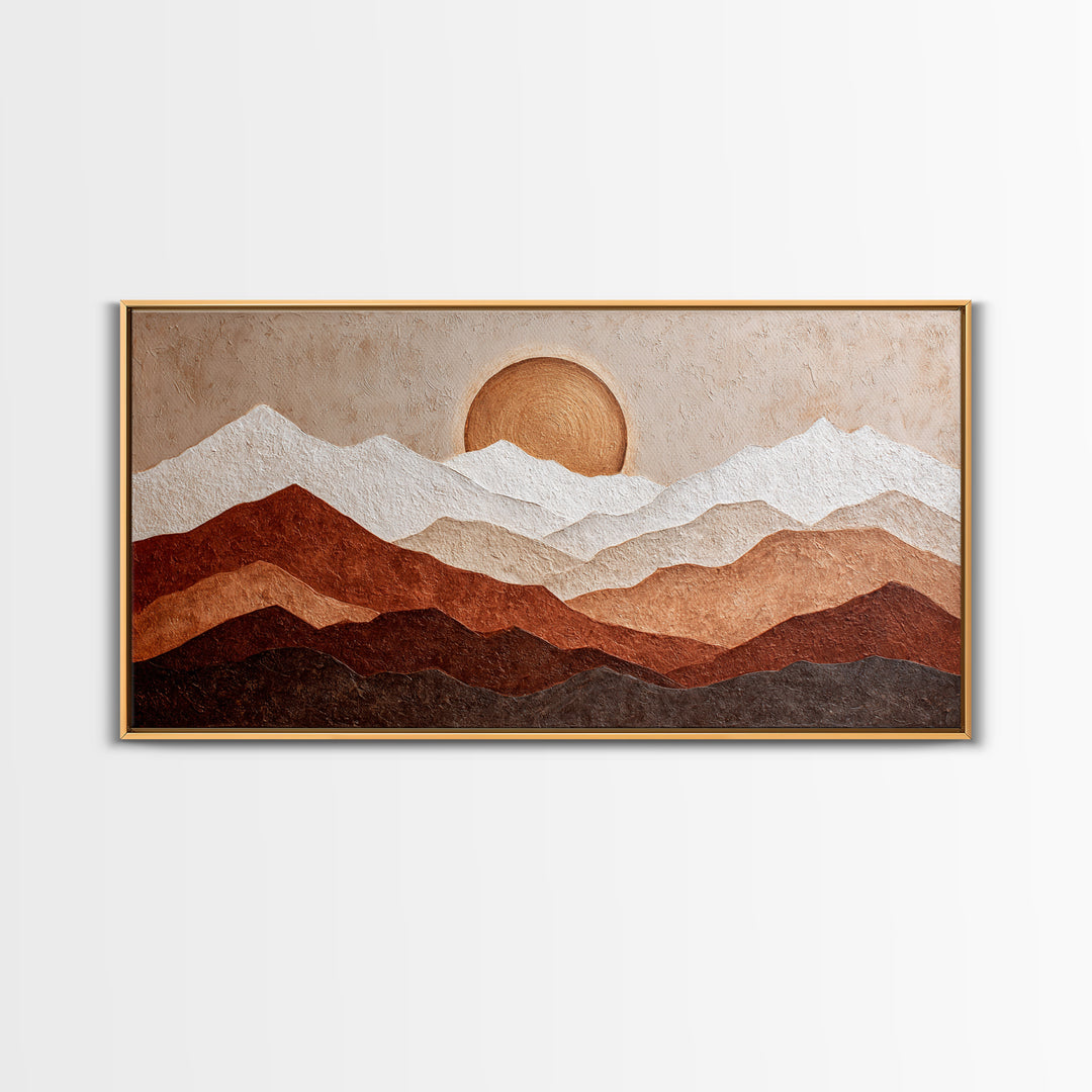 Thin Line Mountain Canvas Print, Minimalist Art, Art Print, Living Room Decor, Oil Painting, Minimal, Abstract Wall Art, MIN-2x1-94
