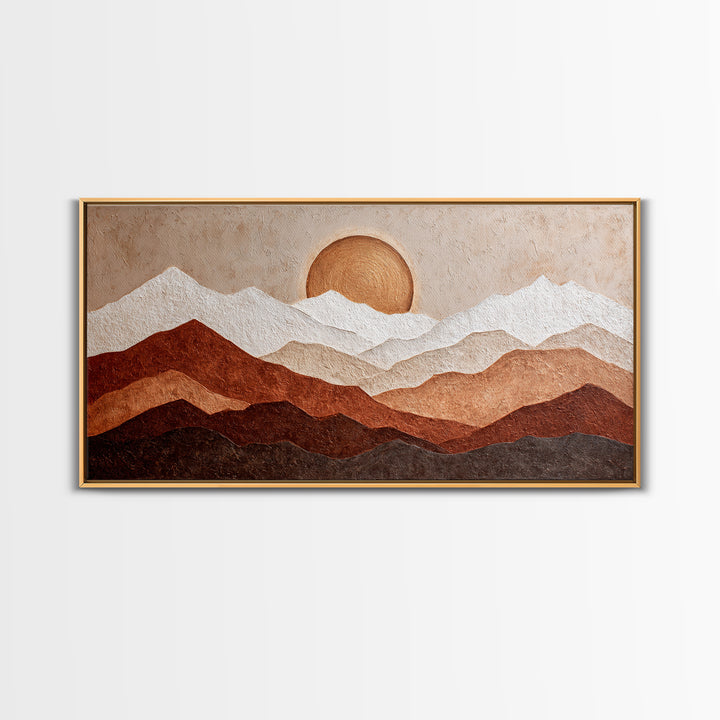 Thin Line Mountain Canvas Print, Minimalist Art, Art Print, Living Room Decor, Oil Painting, Minimal, Abstract Wall Art, MIN-2x1-94