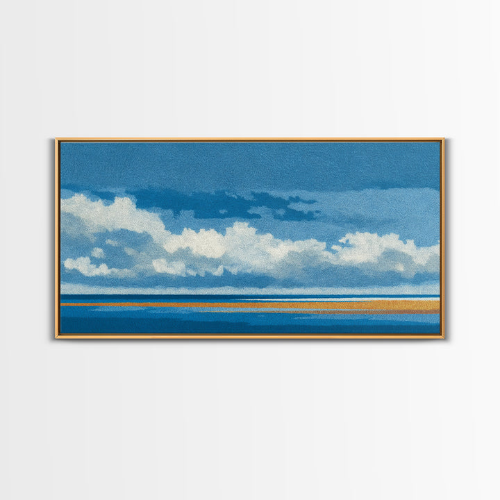 Simple Blue Horizon Canvas Print, Minimalist Art, Printable Wall Art, Living Room Decor, Fine Art, Minimal, Abstract Wall Art, MIN-2x1-98