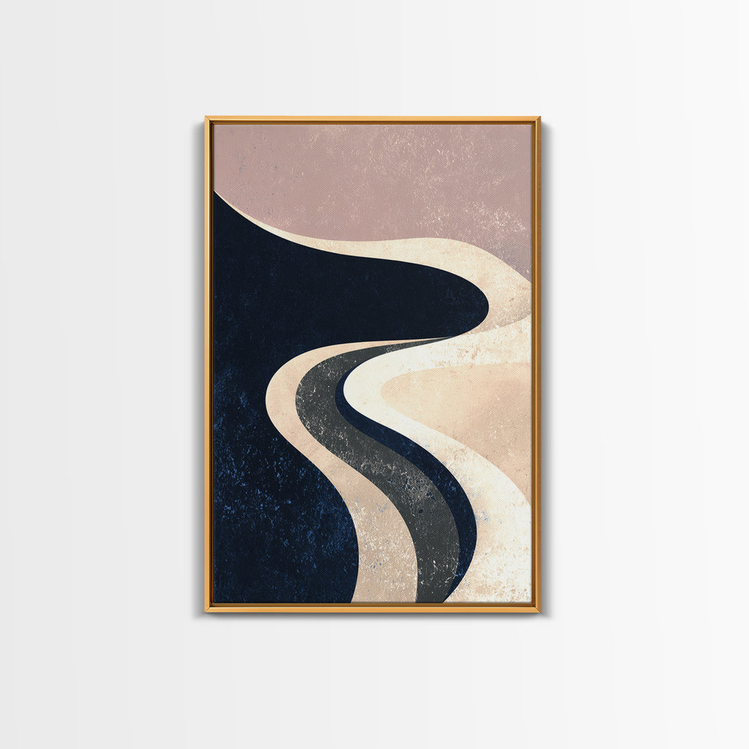 Minimal Abstract Wave Line Framed Canvas Print, Minimalist Art, Art Prints, Living Room Decor, Fine Art, Minimal, Printable Art, MIN-2x3-21