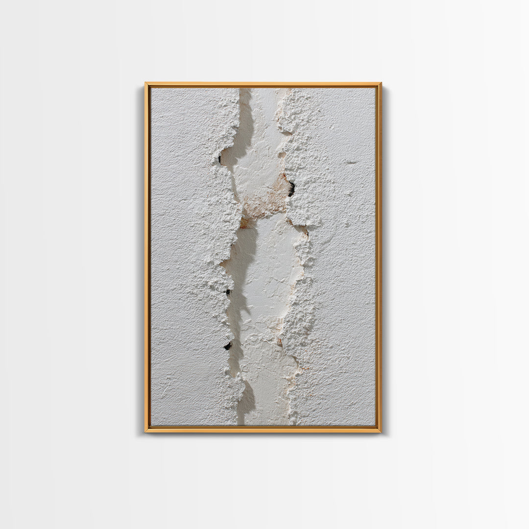 White on White Plaster Texture Study Framed Canvas Print, Minimalist Art, Modern Decor, Living Room Decor, Fine Art, Minimal, MIN-2x3-24