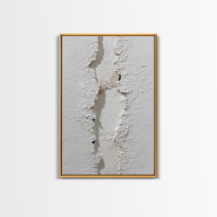 White on White Plaster Texture Study Framed Canvas Print, Minimalist Art, Modern Decor, Living Room Decor, Fine Art, Minimal, MIN-2x3-24