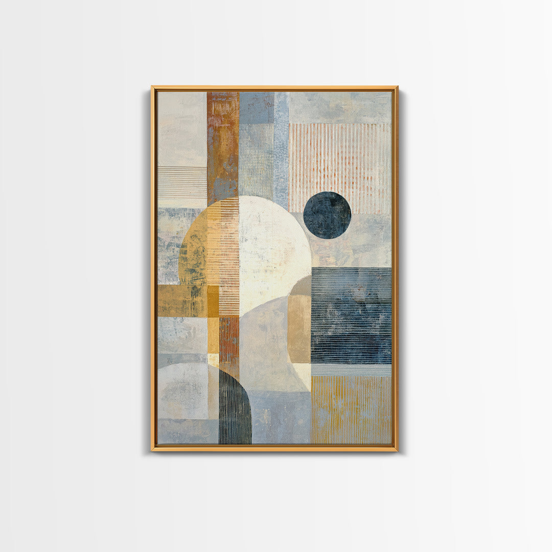 Single Black Circle on Warm Ivory Ground Canvas Print, Minimalist Art, Canvas Tote Bag, Living Room Decor, Minimal, Boho Decor, MIN-2x3-33