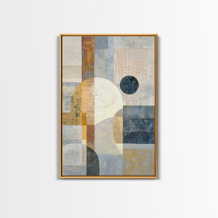 Single Black Circle on Warm Ivory Ground Canvas Print, Minimalist Art, Canvas Tote Bag, Living Room Decor, Minimal, Boho Decor, MIN-2x3-33