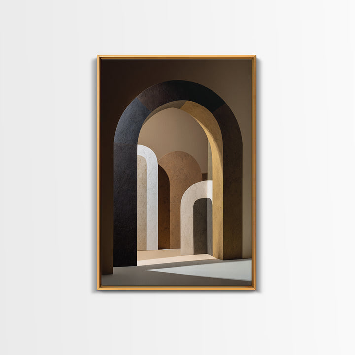 Monochrome Arch and Shadow Composition Canvas Print, Minimalist Art, Contemporary Art, Living Room Decor, Fine Art, Minimal, MIN-2x3-40