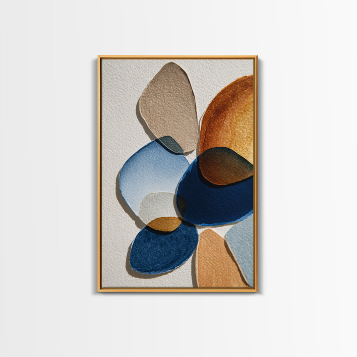 Two Overlapping Organic Shapes Framed Canvas Print, Minimalist Art, Art Prints, Living Room Decor, Fine Art, Minimal, MIN-2x3-51