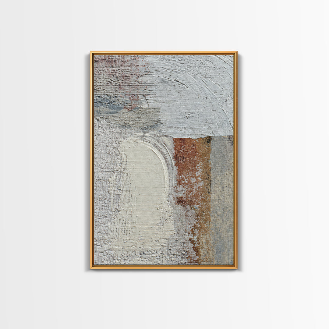 Small Cloud Study Framed Canvas Print, Minimalist Art, Boho, Living Room Decor, Oil Painting, Minimal, Abstract Painting, MIN-2x3-53