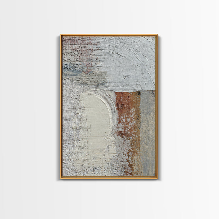 Small Cloud Study Framed Canvas Print, Minimalist Art, Boho, Living Room Decor, Oil Painting, Minimal, Abstract Painting, MIN-2x3-53