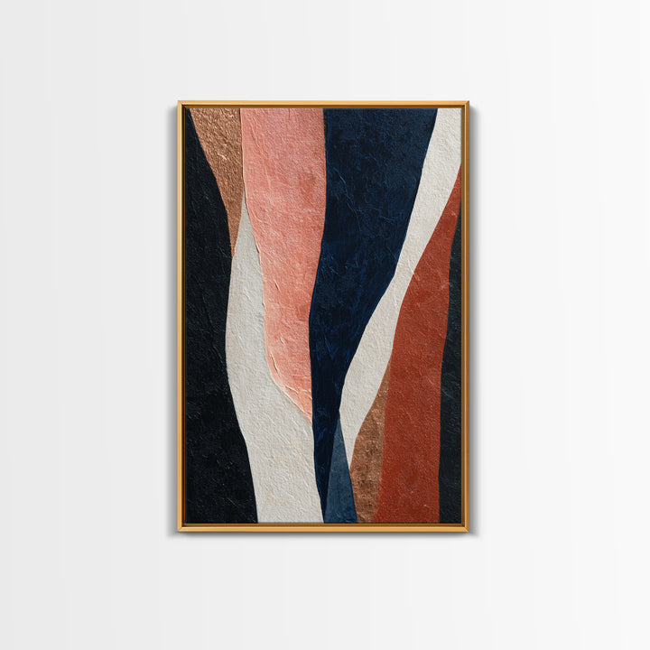 Minimal Abstract Wave Line Framed Canvas Print, Minimalist Art, Digital Print, Living Room Decor, Abstract Art, Minimal, MIN-2x3-69
