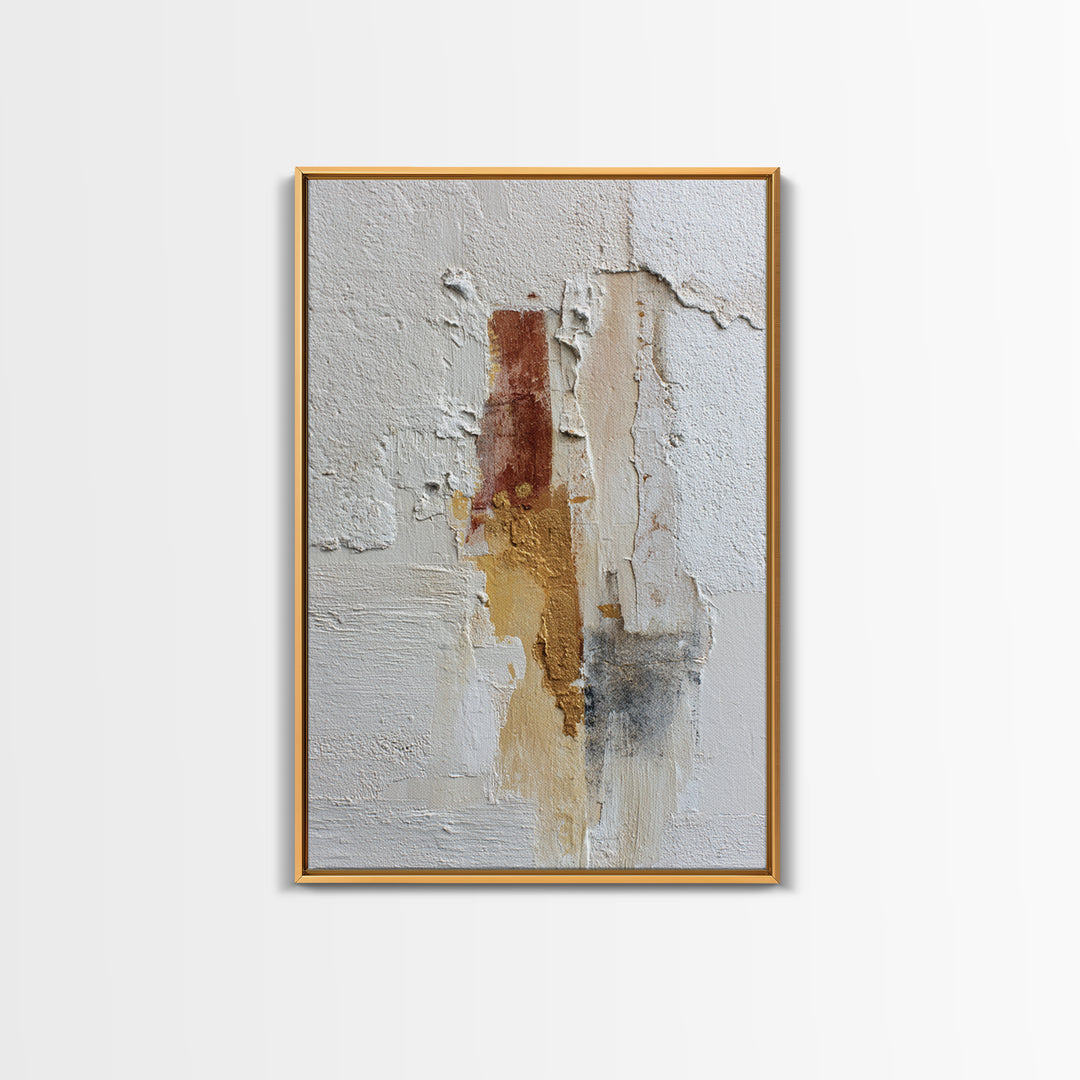 White on White Plaster Texture Study Canvas Print, Minimalist Art, Art Prints, Living Room Decor, Oil Painting, Minimal, MIN-2x3-72
