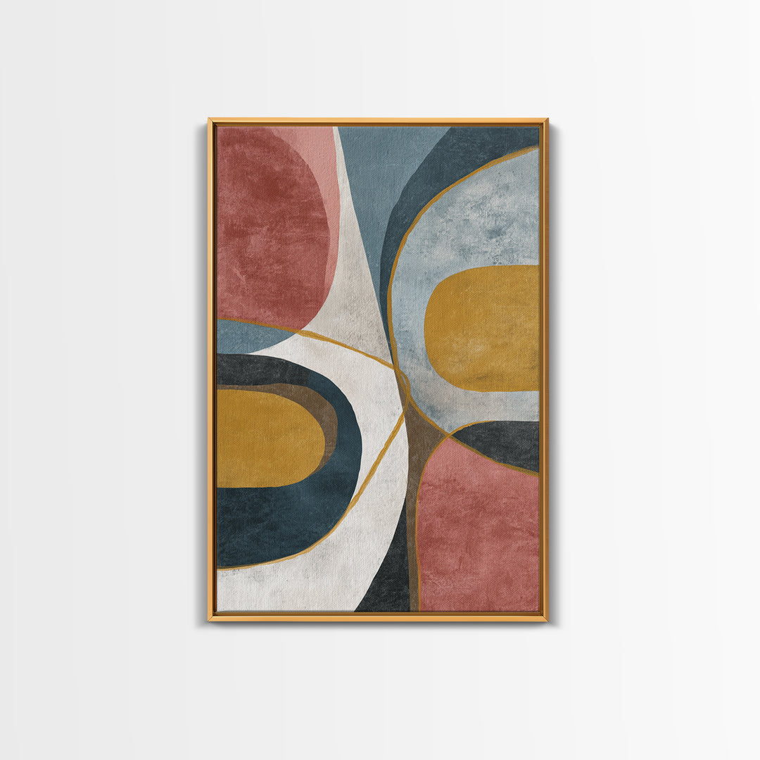 Single Gold Line Curve on Charcoal Framed Canvas Print, Minimalist Art, Printable Art, Living Room Decor, Abstract Art, Minimal, MIN-2x3-73