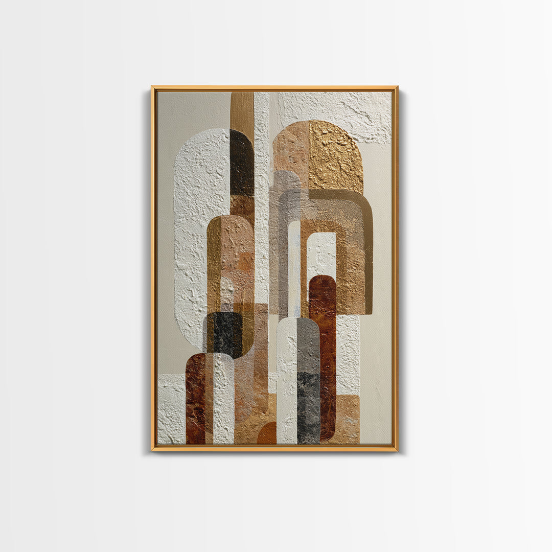 Two Overlapping Organic Shapes Framed Canvas Print, Minimalist Art, Digital Print, Living Room Decor, Abstract Art, Minimal, MIN-2x3-75